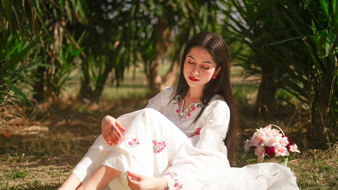 Embroidered Lawn Shirt by Komal, Plain Trouser Included