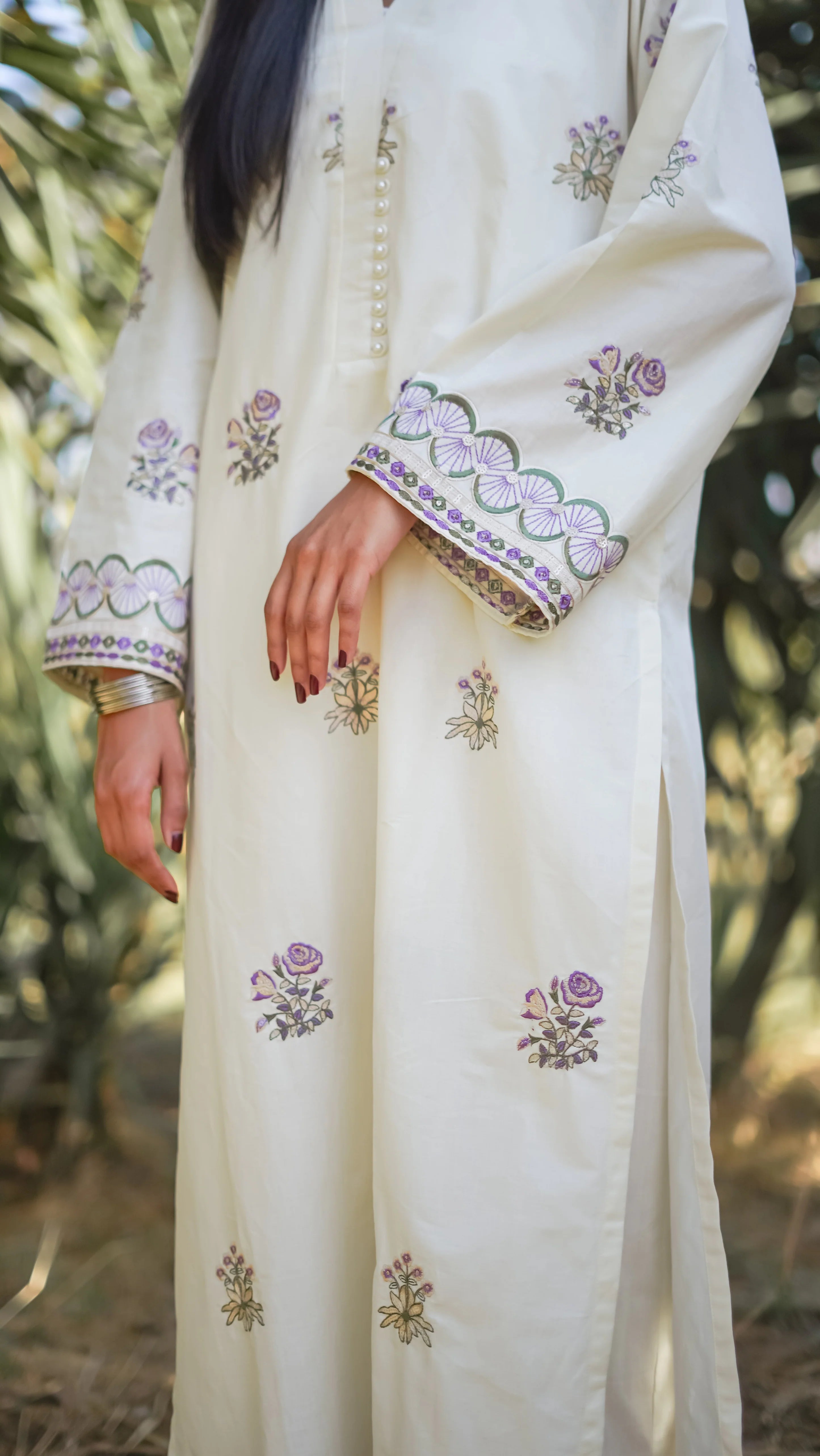 Kehkashaan 2-Piece Embroidered Lawn with Embroidered Trouser Hem